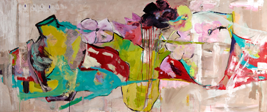 Malerei Ursula Joas 2006 - Bildtitel : Stilleben mit schwarzer Blume